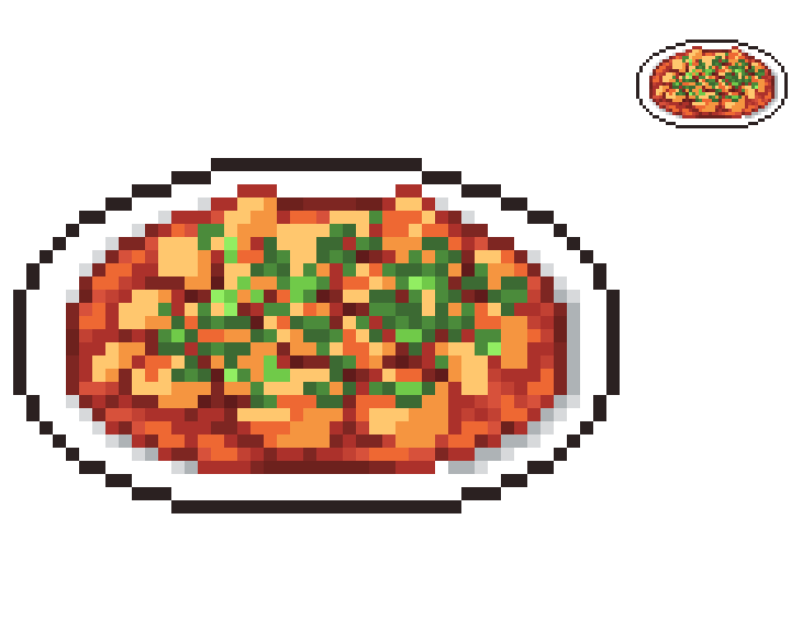 よよめ 辛い料理 マーボー豆腐 ドット絵版毎日真剣60分1本勝負 Pixelart ドット絵