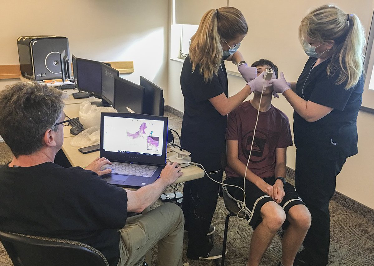 HarfordCC's tweet photo. Say cheese! π§ @HCPSchools students had their mouths wide open (literally!) as they discovered the power of 3D printing and produced a model of their own teeth during a recent HCC workshop π¬ https://t.co/4FDE38253a https://t.co/ybexomIHsR