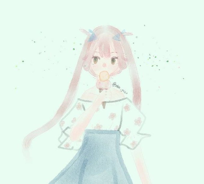 #艦これ版真剣お絵描き60分一本勝負_20190818
#艦これ版深夜の真剣お絵描き60分一本勝負
#朝雲

アイスを食べてる朝雲さん 