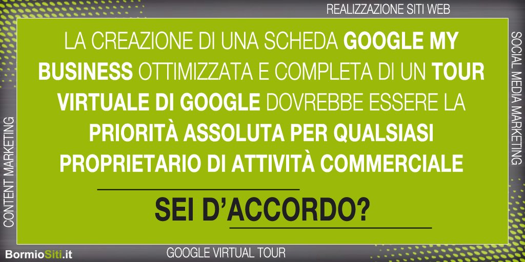 BormioSiti's tweet photo. Lo sapevi che il Tour Virtuale realizzato con tecnologia Google Street View fa aumentare notevolmente la visibilità della tua azienda nelle ricerche locali?

#googlevirtualtour #bormio #bormiositi #tourvirtuale #contentmarketing #streetview #localmarketing #googlemybusiness https://t.co/zoTOkPtnjG