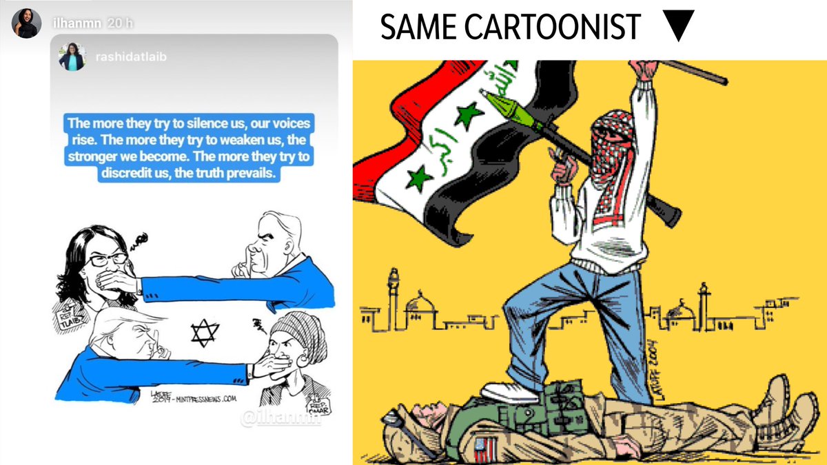 Omar and Tlaib share anti-Semitic Carlos Latuff cartoon on Instagram