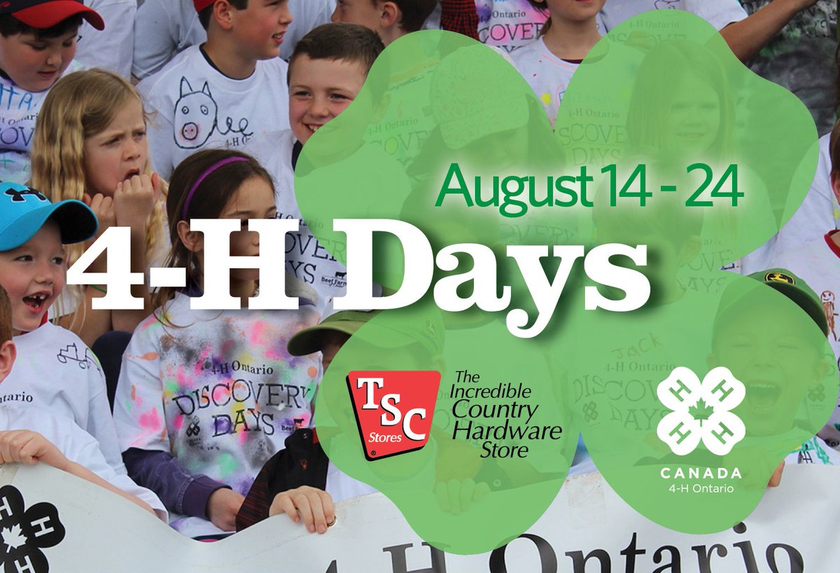 4HOntario's tweet photo. Don't forget, this is the final week to give to 4-H through #4HDays! Find your local @TSCStores here https://t.co/zr2igXYS2N #4His4me #LearnToDoByDoing #4Hforever #youthinAg #TSCstores https://t.co/ZTC1rINpCq
