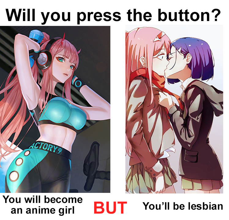 anime_irl on X: Would you press it? Yurification    / X