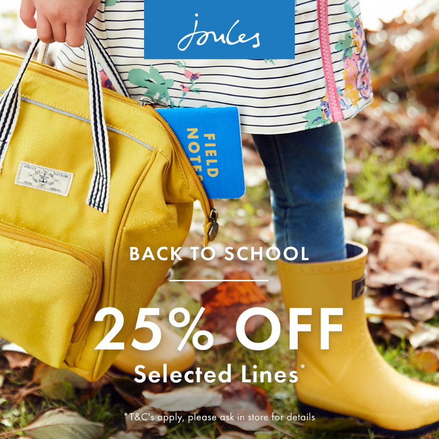 Its that time of year again as we get little ones ready for 'Back To School'. Why not head into Cribbs to let us help choose that right coat to keep them warm and dry or a cool new school bag. Selected lines 25% off 🎉@mallcribbs #joules #cribbscauseway #backtoschool