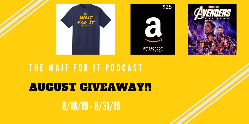 OUR FIRST EVER #GIVEAWAY IS HERE!!! Want to win a $25 #AmazonGiftCard, our first ever #tshirt &amp; a digital copy of #AvengersEndgame?

Hit the HEART on this tweet, tag 2 friends in the COMMENT section &amp; use that RT to spread the word! 

See thread for more info! #WaitForIt #Podcast