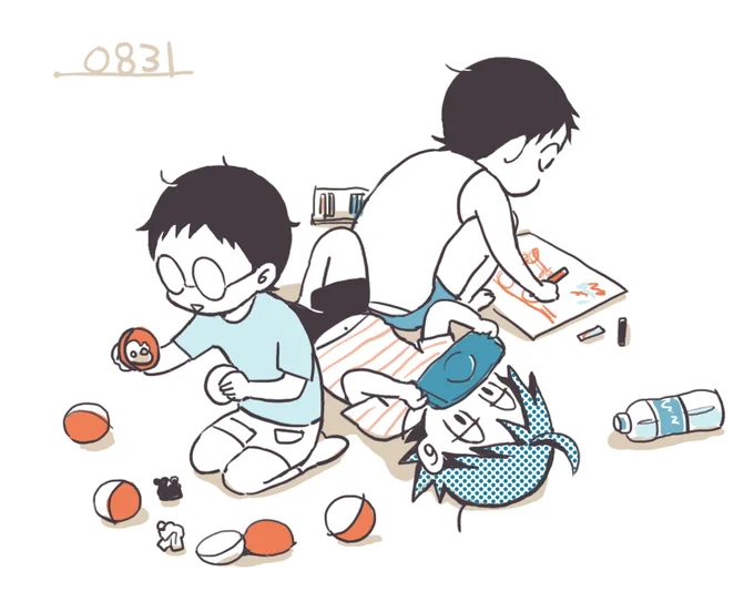 世間はお盆休み終了なので過去の夏休みぽい絵を引っ張りだしてみる 思ってたより描いてたし子供多いな! 