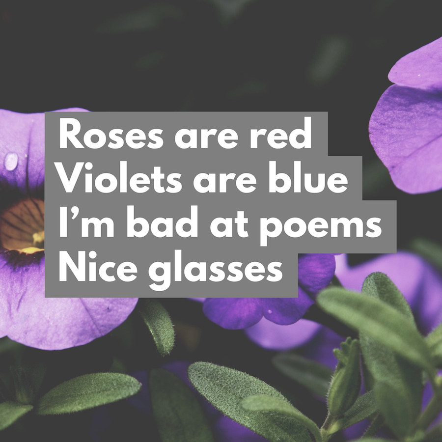 modoptometryphl's tweet photo. Spend some time reading bad poetry, or write your own!
#modern_optometry
#NationalBadPoetryDay
#BadPoetryDay https://t.co/o3D6zZDI90