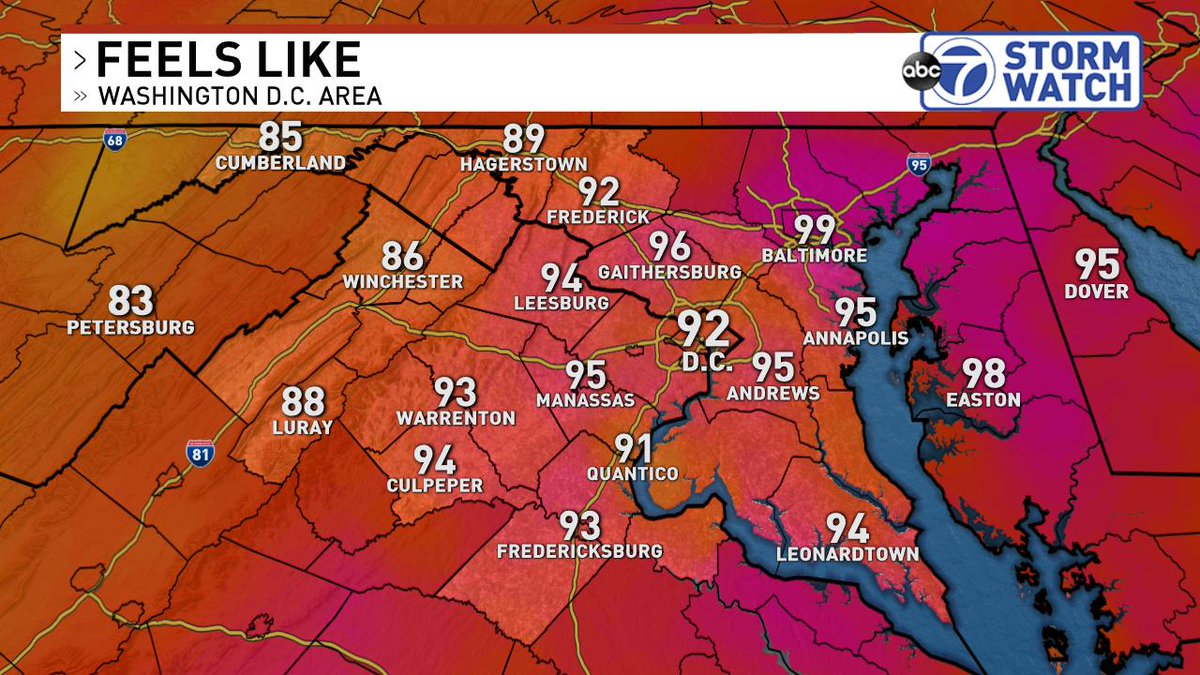 AlexLiggittWX's tweet photo. Heat index values are already climbing into the low and mid 90s as of 11am. Stay cool today! https://t.co/LCSPJP0fxd
