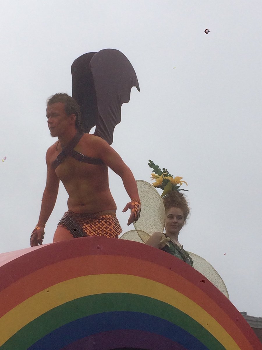 Dragons &amp; Faeries in downtown Freddy today. #LoveIsLove #FrederictonPride