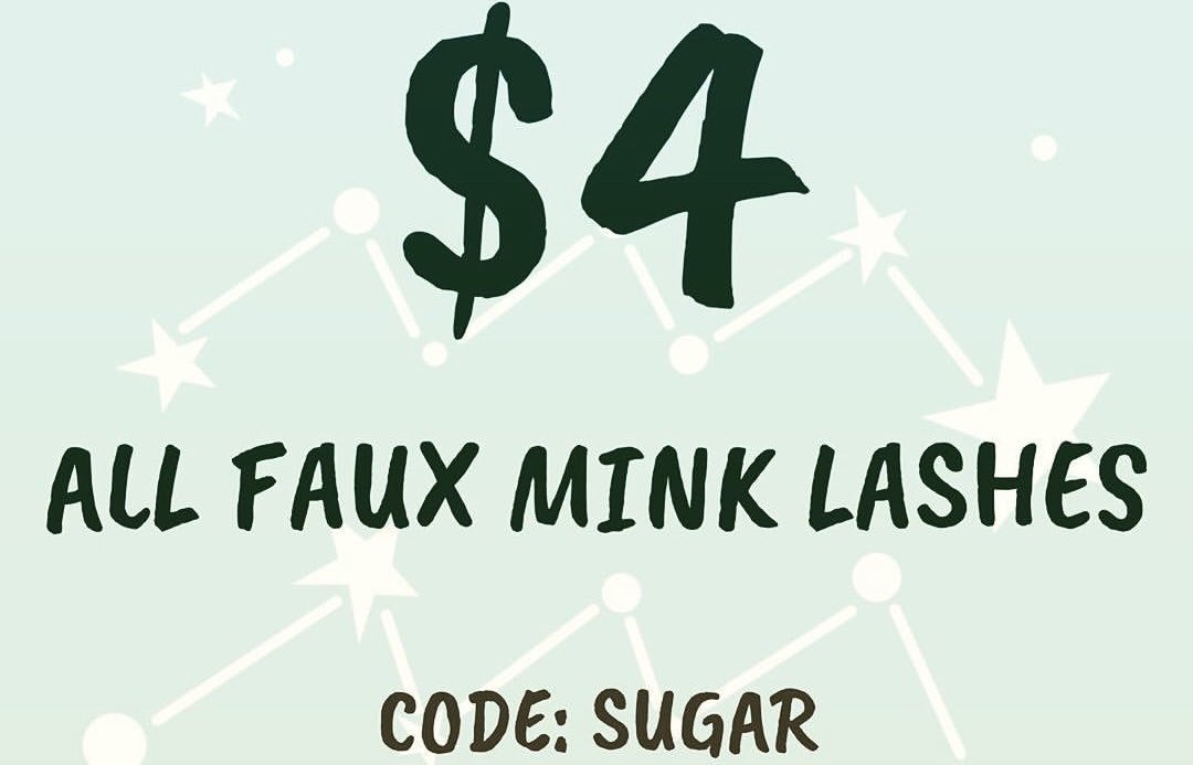 🔥SALE ALERT🔥
ALL faux mink lashes only $4!!
Use code: SUGAR at checkout
Shop here➡️sugarappleco.com
