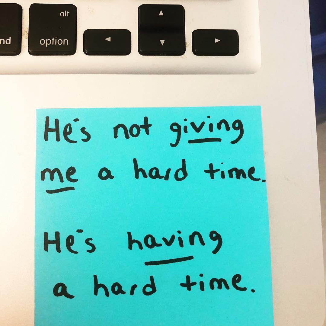 Love this reminder from Trauma Sensitive Teachers Network.  Daily reminder that a kid (or adult) who misbehaves is discouraged, disempowered, or missing the skills to deal w/a challenge they were given. As school begins let’s remember that there’s always a reason for a behavior.