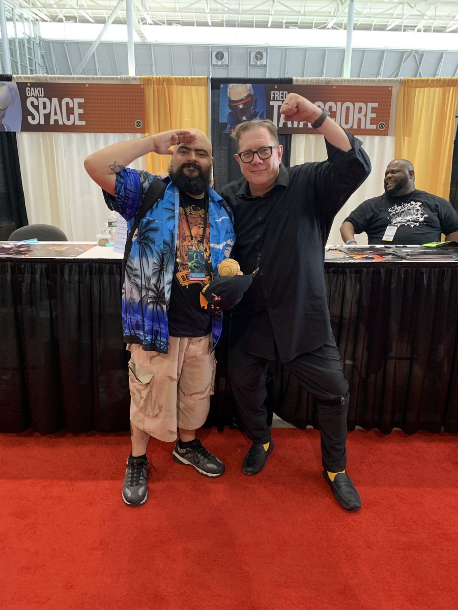 thehiscoreshow's tweet photo. Also met @FredTatasciore another awesome guy! With an amazing voice!
#soldier76 #overwatch @PlayOverwatch #dad76 https://t.co/efOhoLrp0c