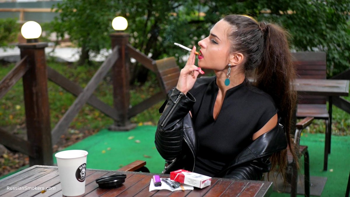 This Cute Brunette Is A Dick Smoker And A Cigaret