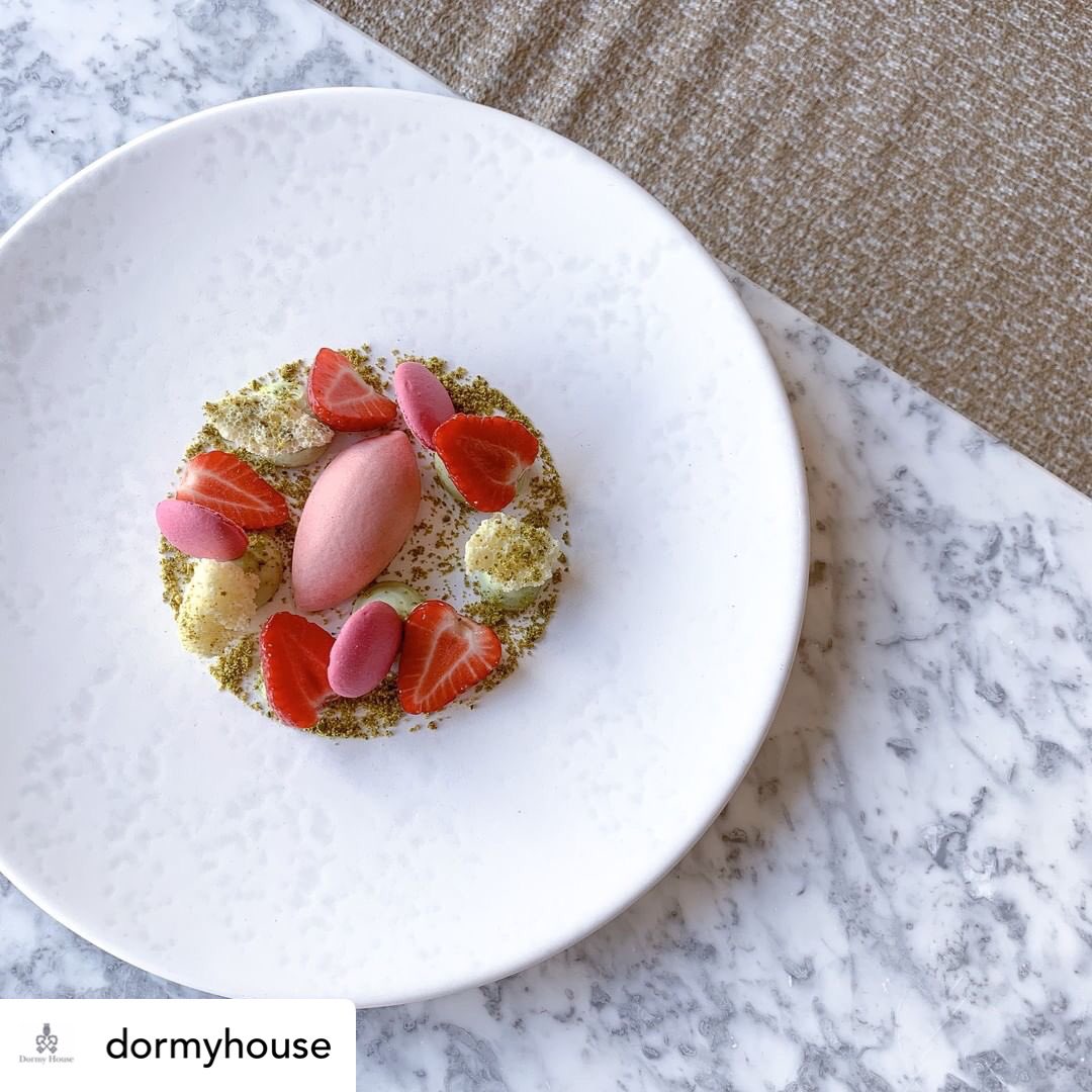 Georgia’s beautiful macaroons for our strawberry dish in the Back Garden <a href="/DormyHouse/">Dormy House Hotel</a>