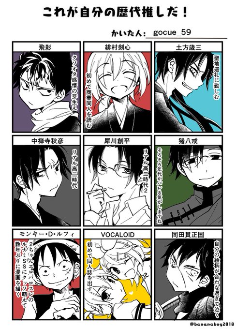 素敵なテンプレ使わせていただきました
#これが自分の歴代推しだ 