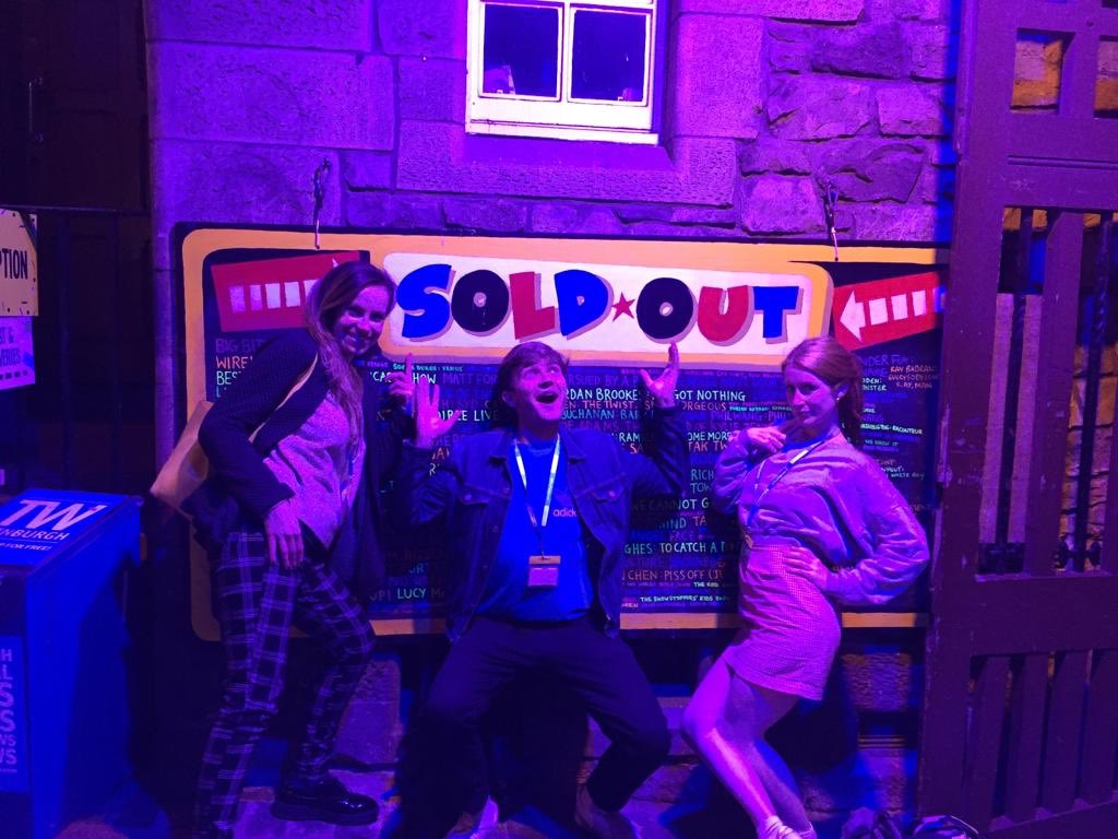 ellycondron's tweet photo. @dontbeterrible sold out last night AND we had hecklers AND a security guard had to come in. What a rush. 7 shows left so come see us while you still can 🥳 #edfringe https://t.co/BaskJBJKqo