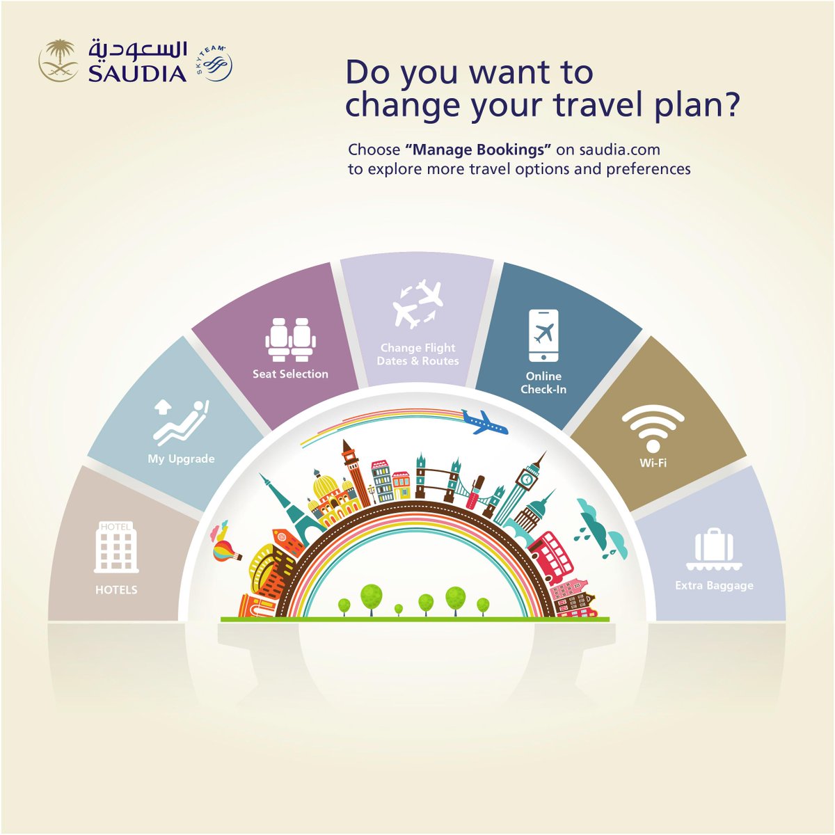 Saudi_Airlines's tweet photo. يمكنكم تعديل خيارات رحلتكم عبر "إدارة الحجوزات" على الموقع وبكل سهولة عند سفركم مع #الخطوط_السعودية

When you fly with #SAUDIA , you can edit and manage all your travel needs online with just a few clicks through “Manage Bookings” 

🔗 https://t.co/Qsy6k4npzD https://t.co/tUZ1g0lC3G