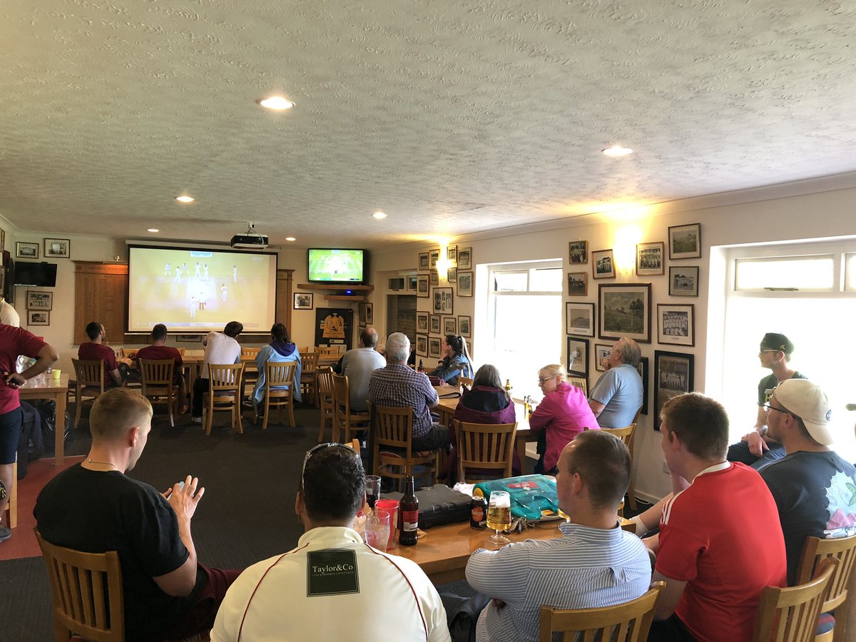 AmpthillTownCC's tweet image. The @BiddenhamCC boys sticking around to have a beer with the #ATCC lads and watching the test.