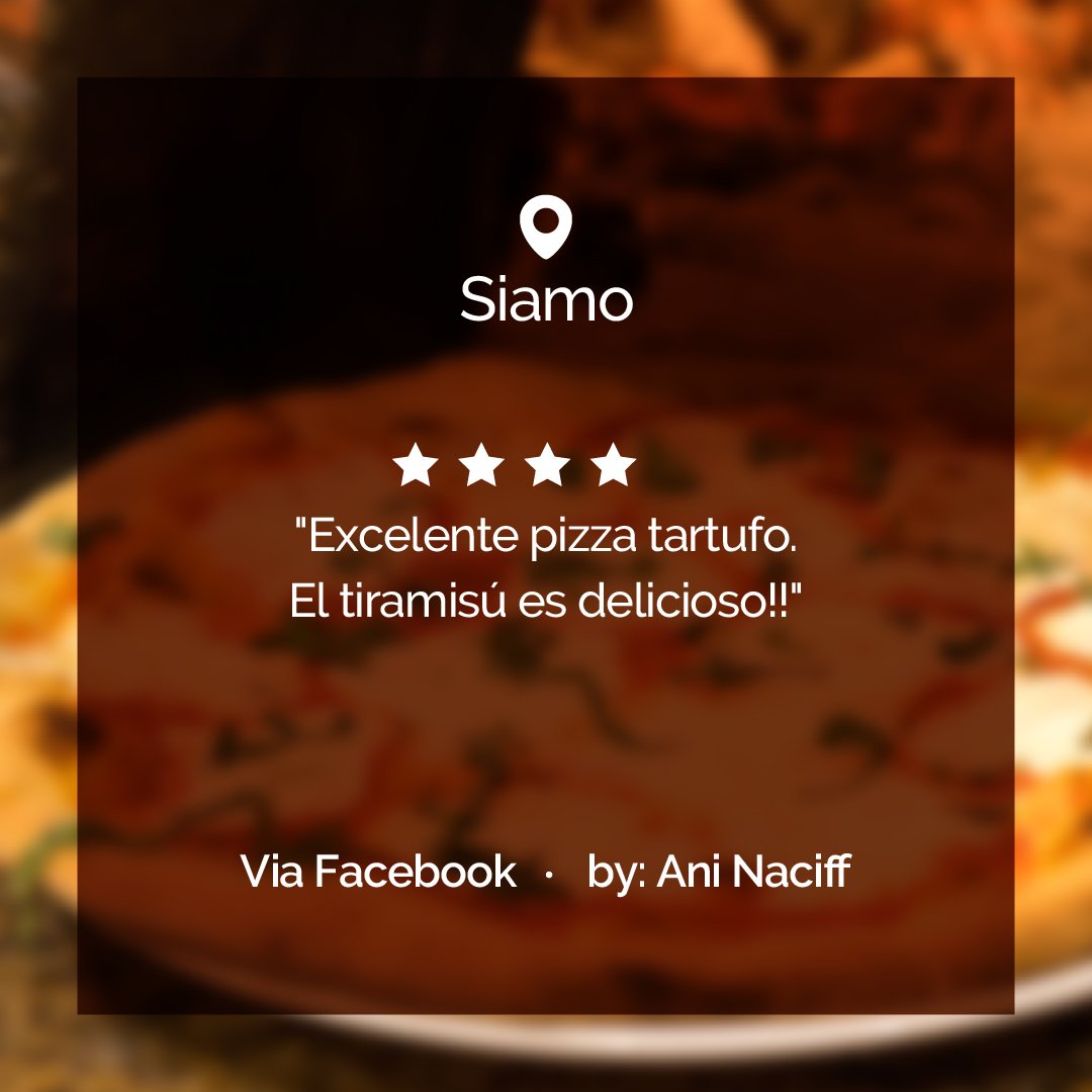 siamopizza's tweet photo. We are delighted that our customers like each and every one of the dishes we prepare with effort and passion!
#SiamoPizza #ArtisanFood #ItalianFood #MiamiRestaurant #MiamiFood https://t.co/2cRvS2dPfd
