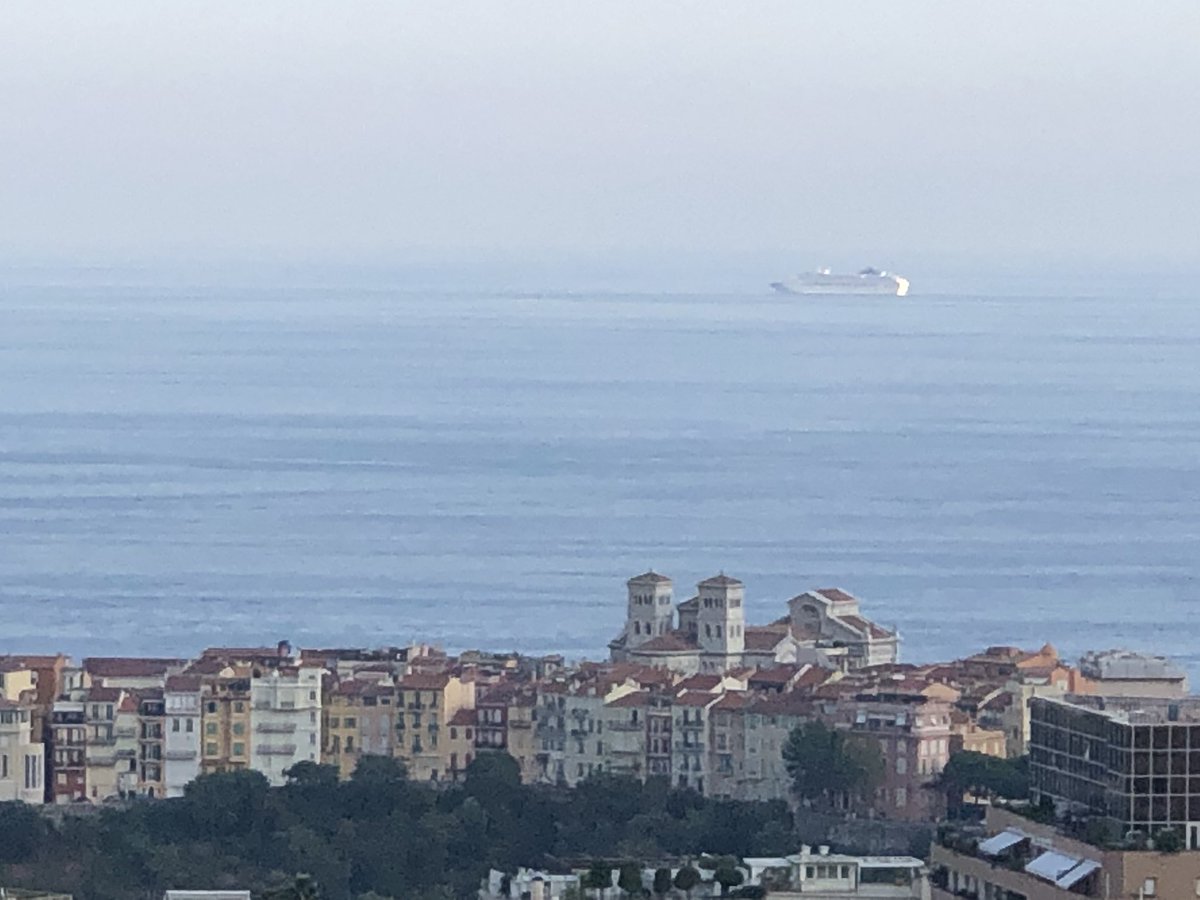 The <a href="/pandocruises/">P&O Cruises</a> #Oceana passing Monaco  en route from Villefranche to Livorno