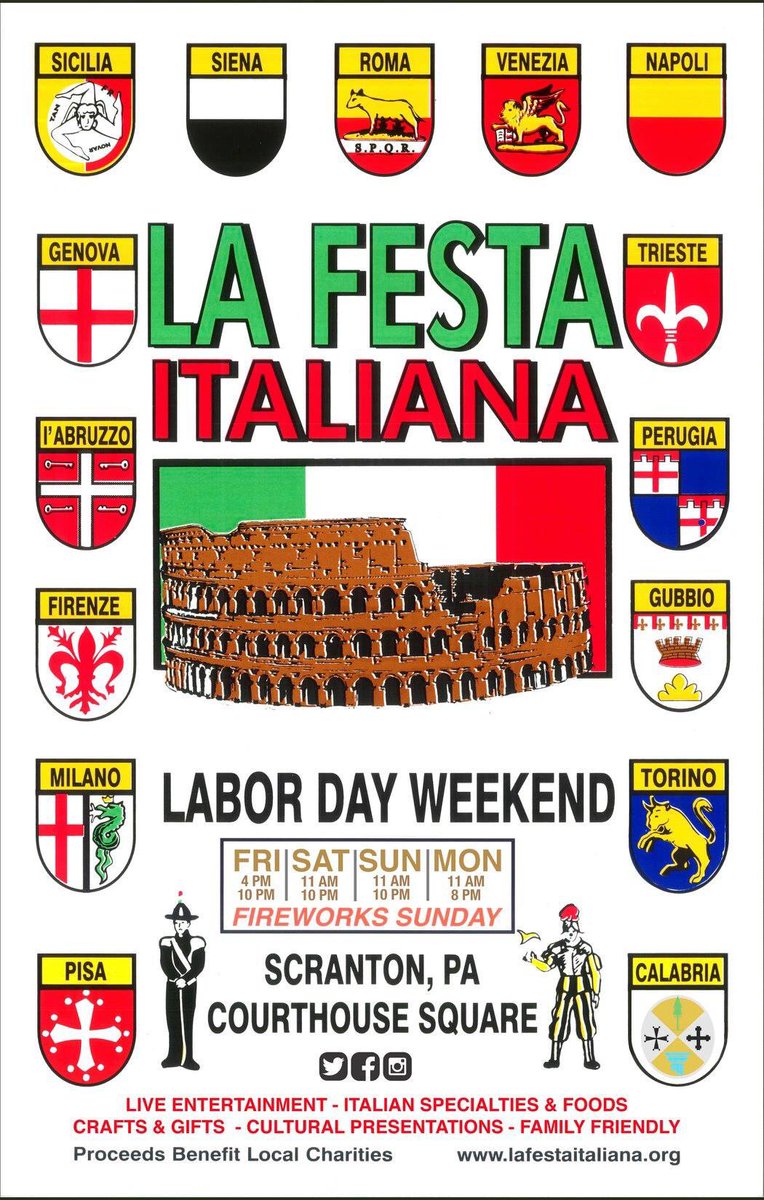 <a href="/LaFestaScranton/">LaFestaItalianaPA</a> is just around the corner! Join us on Labor Day Weekend in Scranton, PA!