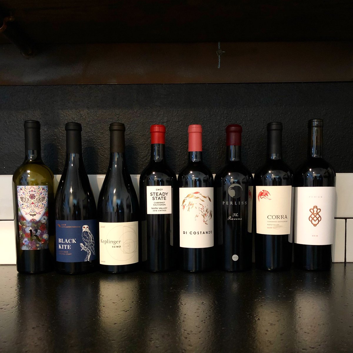 KerrinLaz's tweet photo. lineup for our @CIAatCopia open house tasting today & tmrw 1-4pm, no reservations needed, come by when you can🍷 #winetasting #wine #realmcellars #blackkitecellars #keplingerwines #groundedwineco #dicostanzowines #perlisswine #corrawines #peruswine #napavalley #winetravel https://t.co/HwaihlTBxX