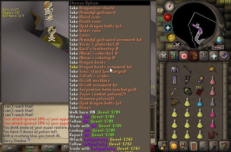 Bulldogs_rs's tweet photo. Today Wolves tried to compete against Bulldogs after merging with Flamingos/zoners and Dk. 15 minutes in to the fight we managed to secure 230m kill on wolves member 4DemonsInRS6. Also found MD98's hider team Spacenation pking at chins. Didn't end well for 0l LMFAO. https://t.co/jQMe3RnG8j
