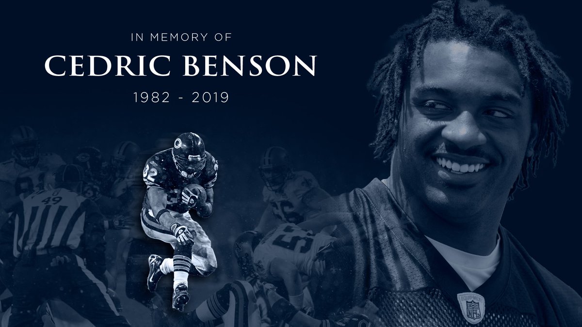 Our condolences to the friends and family of former Bears running back Cedric Benson, our 4th overall Draft pick in 2005 and member of the 2006 NFC Champions team.