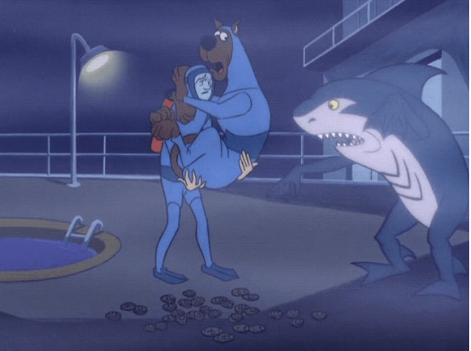 TheWalkingAbed's tweet photo. It wasn’t the iceberg that did the ship in...it was the thing that lurked within the ice. #FakeTitanicFacts #DemonShark #ScoobyDoo https://t.co/Ks8cE5cwYK