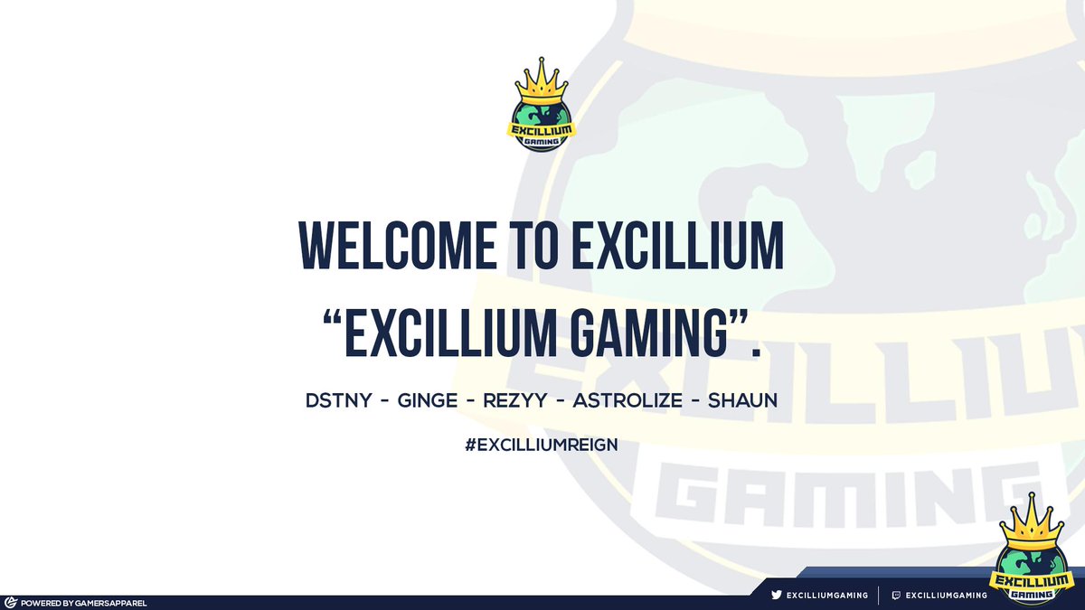 ExcilliumGaming's tweet photo. [#COD]

We would like to welcome our brand new #CallOfDuty Roster which will compete in the final Black ops 4 season of @EEGOnline &amp; @VALHQ!

> @Dxstny_ 
> @Shaun_Cod 
> @Ginge_Slays 
> @R6ZYY 
> @AstroIize 

We are more then excited to see what they can do!

#ExcilliumReign. https://t.co/fgKrQhD5QQ