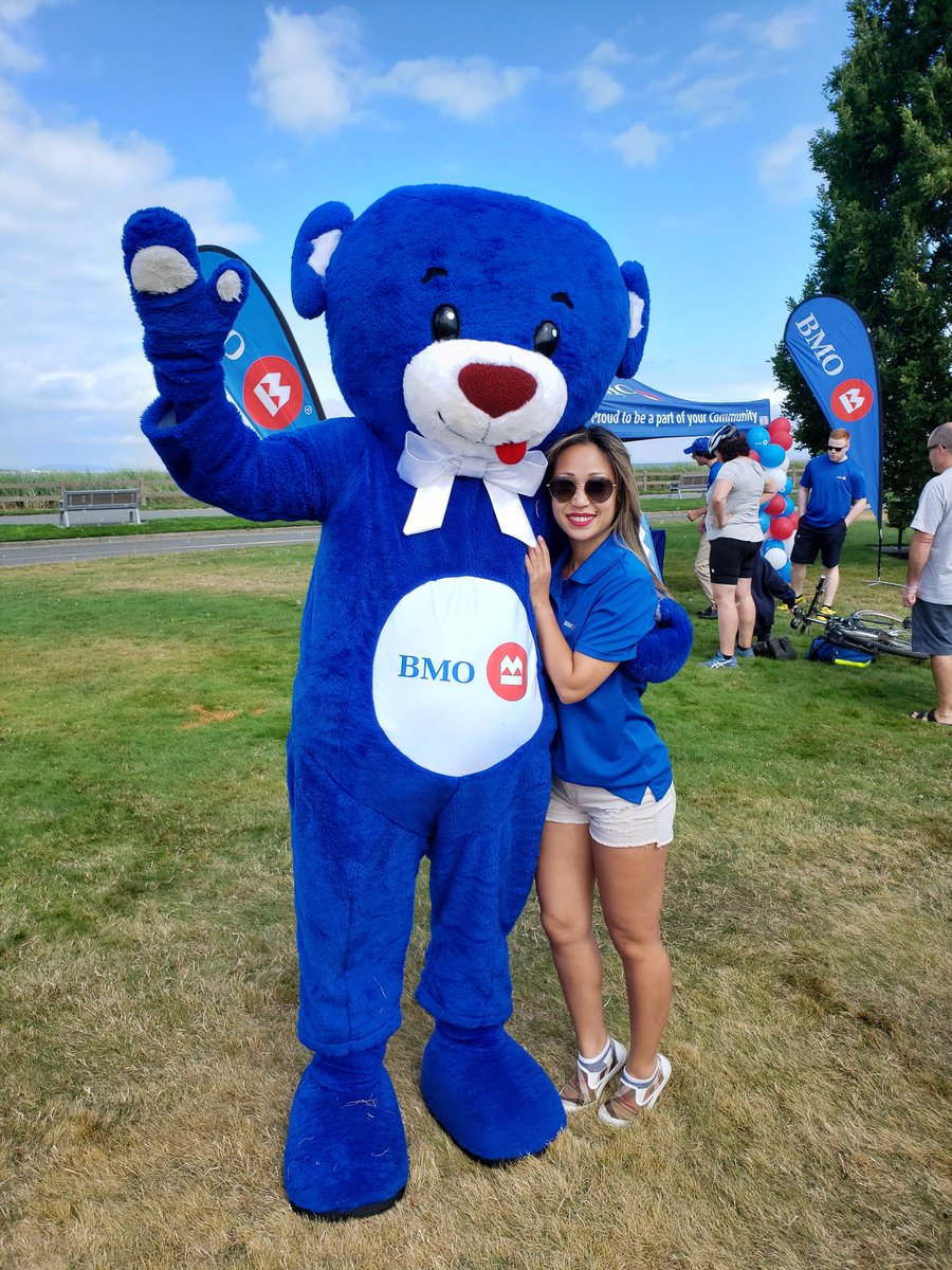 Hanging out with #BMO Bear today in #parksville at #kidfest. #NISC #community #proudtoworkatBMO