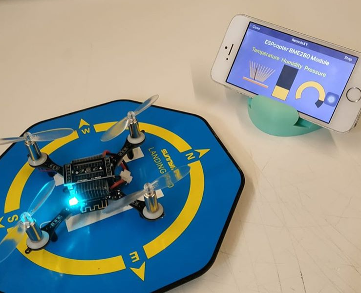 Make a weather station with your #ESPcopter #BME280 Shield. We can easily observe environmental #humidity, #pressure, and #temperature.

ESPcopter live on #crowdfunding with %40 discount. Only 24 hours left to back ESPcopter...Don’t miss out, pledge now! Link in Bio!