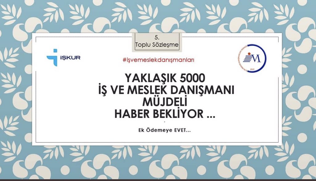 #işvemeslekdanişmanları işveren ve işgücünü buluşturan ülkenin en kritik kadrolarıdır.
mali hakları 5.dönem toplu sözleşmede yeniden düzenlenmelidir. 
<a href="/_aliyalcin_/">Ali YALÇIN</a>

<a href="/Ahmet_Erdem60/">Ahmet Erdem</a>

<a href="/CaferUZUNKAYA/">Cafer UZUNKAYA</a>

<a href="/ZehraZumrutS/">Zehra Zümrüt Selçuk</a>

<a href="/BuroMemurSen_/">Büro Memur-Sen</a>

<a href="/MetinYilanci/">Metin YILANCI</a>

<a href="/MemurSenKonf/">Memur-Sen</a>