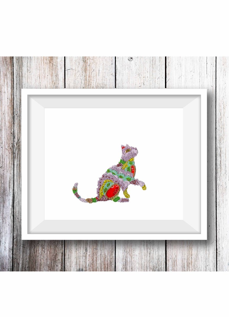 If you're a #catlover or know someone who is, this textile wallart was made just for you! Completely handsewn on white cardstock. A4/A5. Unique gift/keepsake. Free shipping etsy.com/uk/listing/243… #rtmebb #ukcraftershour #ukcrafthour #usa #onlinecraft #handmadehour #crafthour