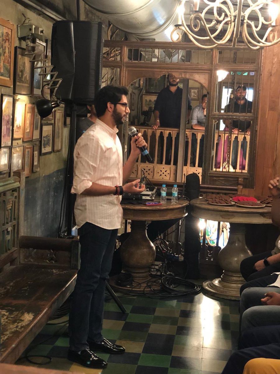 Fabulous informal evening with @AUThackeray and @priyankac19 
Super impressed with your plans and ideas. Looking forward to actively be a part and help too! 
To the point and well articulated ideas. Amazing..
Photo: twitter #FriendsOfAadityaThackeray