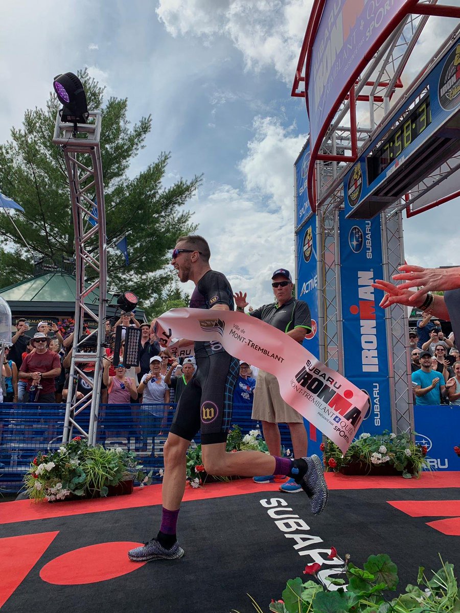 IRONMANLive's tweet photo. #IMMT @CFBeals is your 2019 Subaru IRONMAN Mont Tremblant champion recording a 7:58:34 winning time. Photo: @TalbotCox https://t.co/k5KMzpmfQV