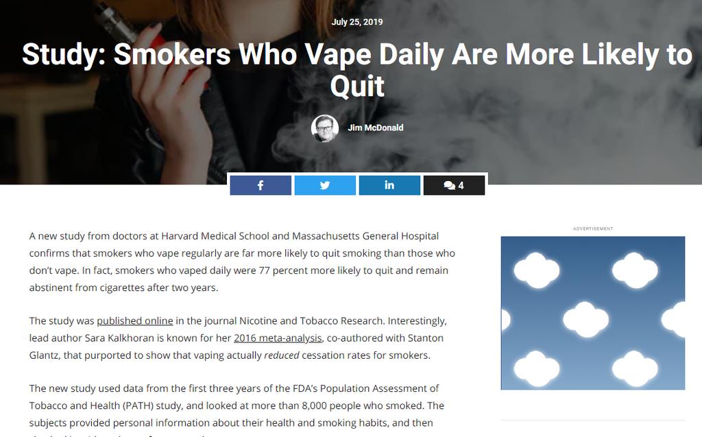 veppocig's tweet photo. A great article published recently (July 25th 2019) talks about how people who vape are more likely to drop traditional tobacco usage. 

Interesting article and a great read for those who need some support positive vibes 😊 

https://t.co/VLP1lM89Yg https://t.co/BmhFtNHgln