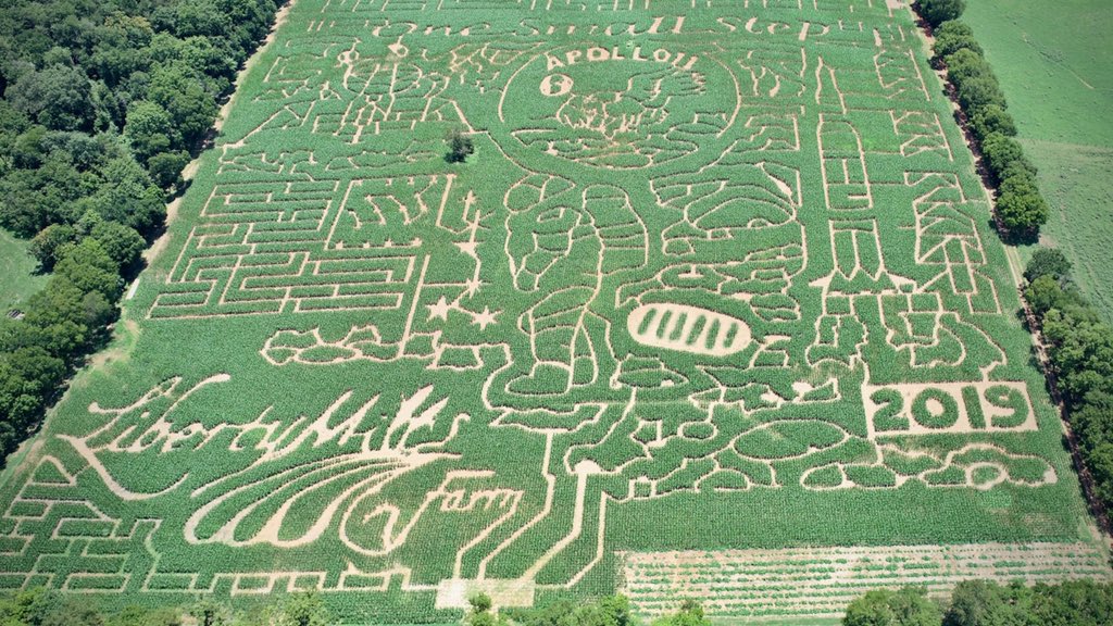 _libertymills's tweet photo. @_MadelineO_ @lilbecsss Thanks for the mention @_MadelineO_  we have another great maze this year honoring the Apollo 11 mission! Maze opens Sept. 7th, our 10th season! https://t.co/4gJTEZFkHq