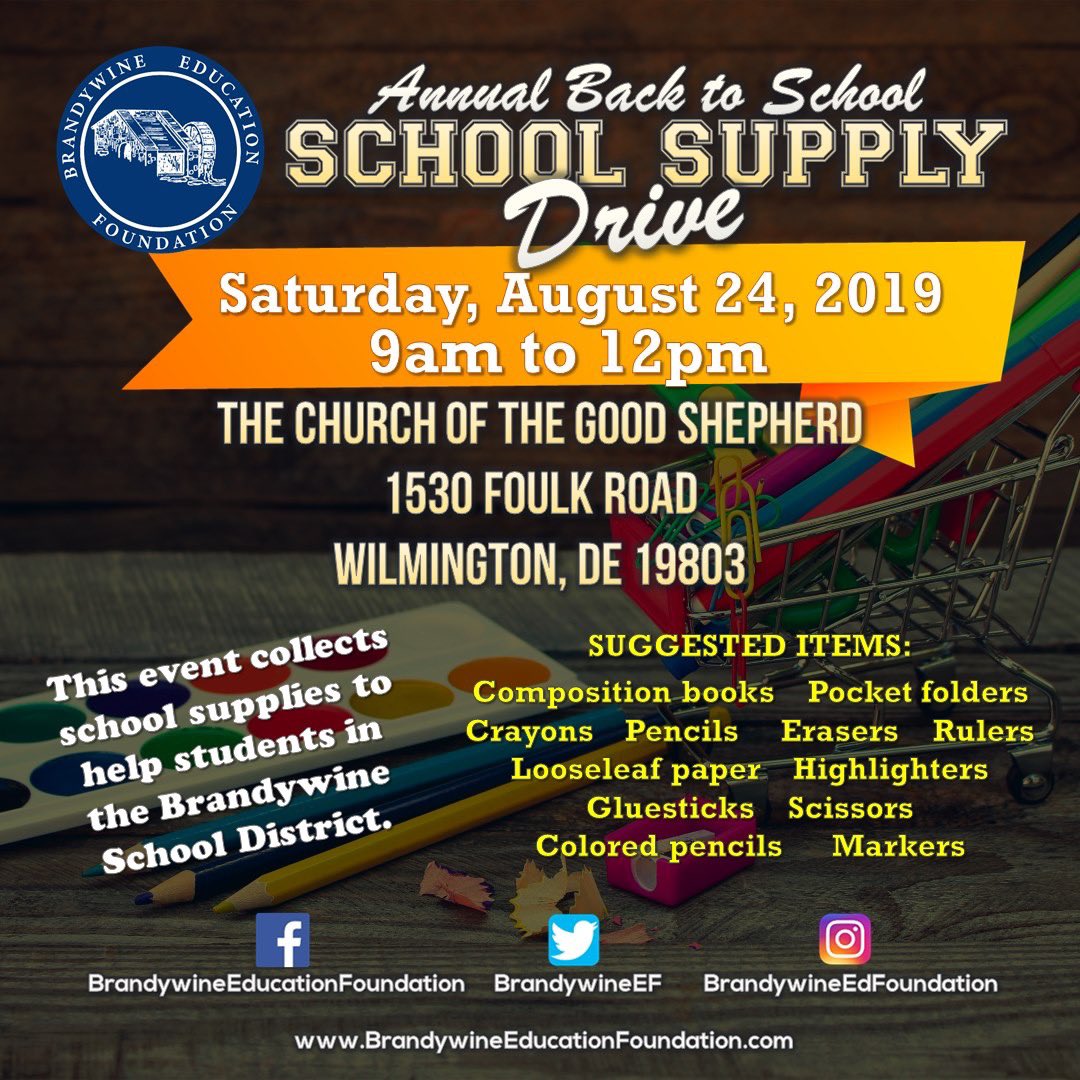 We are just under a week away from our Annual Back to School Supply Drive. Saturday, August 24th from 9am to 12pm hosted by our friends at Lutheran Church of the Good Shepherd!