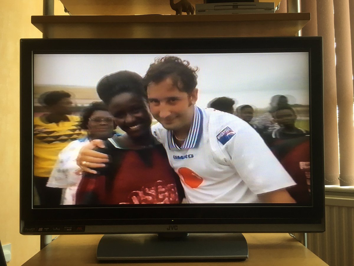 AnthonyFord87's tweet photo. @Baddiel was sorting through some old boxes and found a vhs of ‘Balls to Africa’. Cant believe how long ago that was! and that i still have a vhs player https://t.co/rwHFaig2Mx