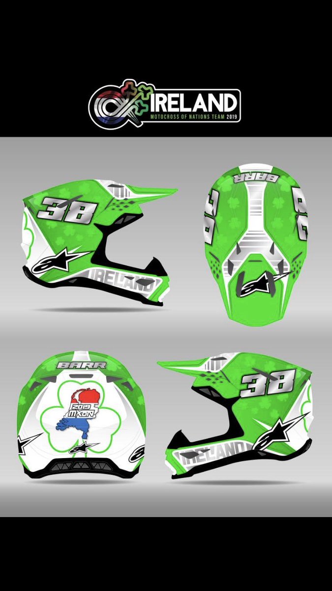 Team Ireland MXON helmets for 2019..👌🏼 
<a href="/mbarr50/">Martin Barr</a>  <a href="/jasonm4377/">Jason Meara 77</a> <a href="/162ey/">Stuart Edmonds</a> 

#teamireland #mxon