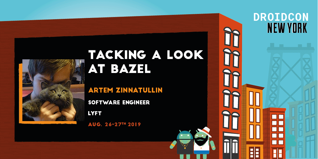 droidconUSA's tweet photo. In this talk, @artem_zin will explain why #Bazel is worth taking a look at and how it can help you scale development of your #apps while (mostly) outperforming standard tooling like #Gradle and #xcodebuild. #DCNYC19 Full abstract: https://t.co/5YJd0P9ZTW https://t.co/C3BtzcHdWM