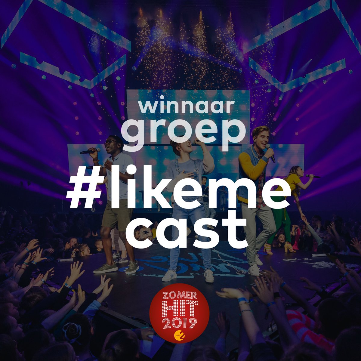 vrtradio2's tweet photo. LikeMe, we like you! 😍 Proficiat met de muziektrofee voor 'Groep'! 🎉 #zomerhit2019 https://t.co/RJrsf9sjQ2
