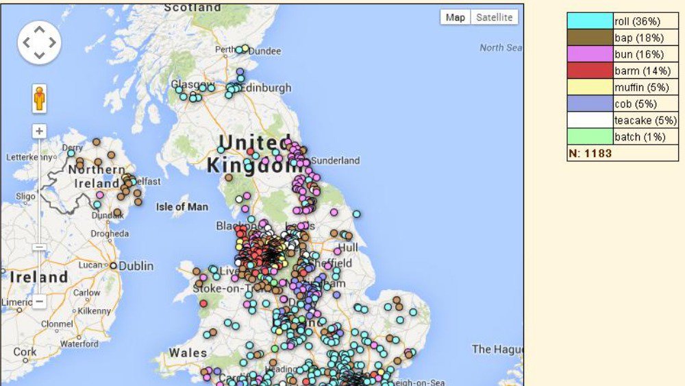Trumpton_camra's tweet photo. Etymology of regional names for bread 🍞 products you eat chips 🍟 in.
#AwfullyBritishUniversityCourses https://t.co/ezvkxv88zI