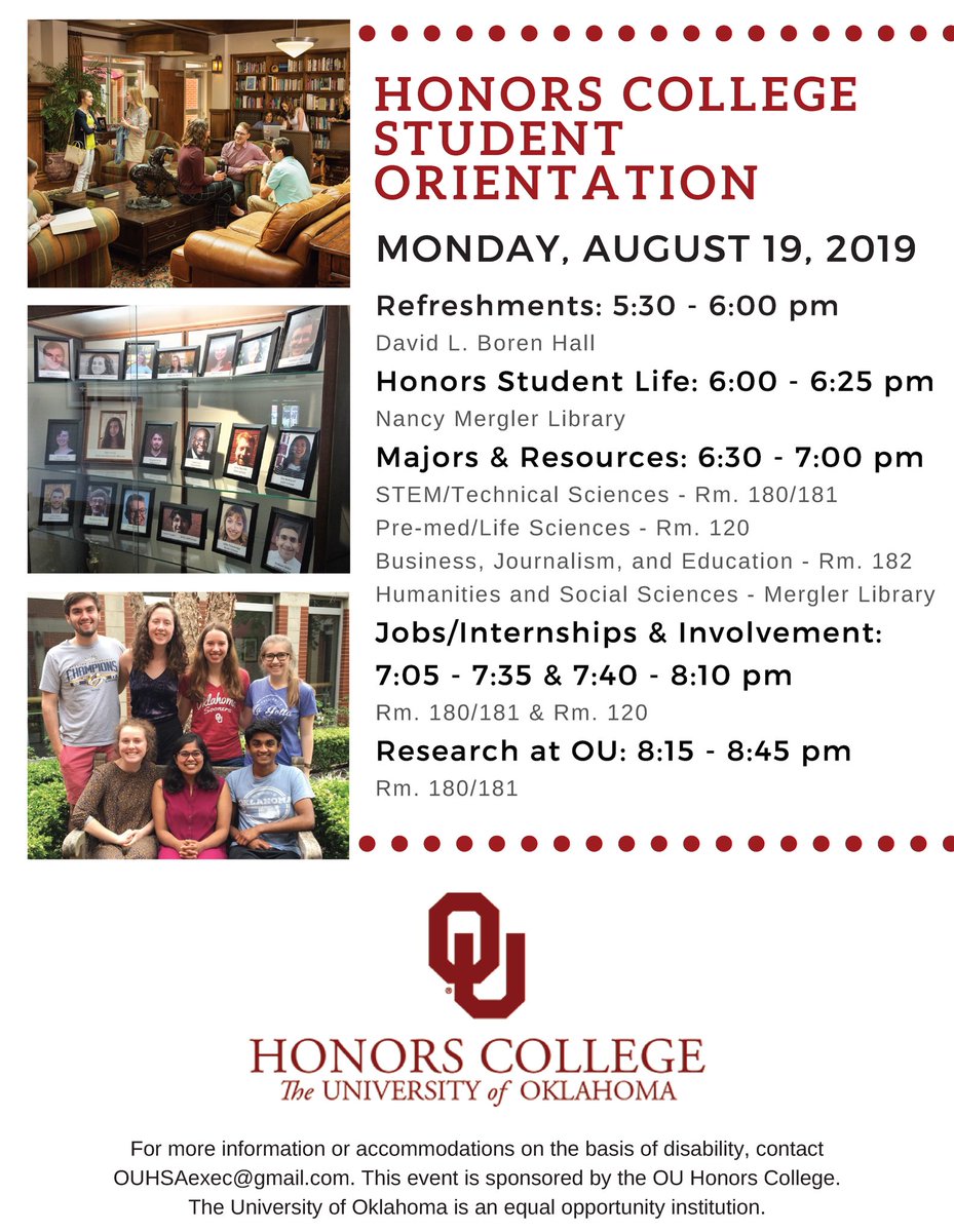 Are you in the Honors College? If so, here is everything you need to know about your orientation tomorrow!