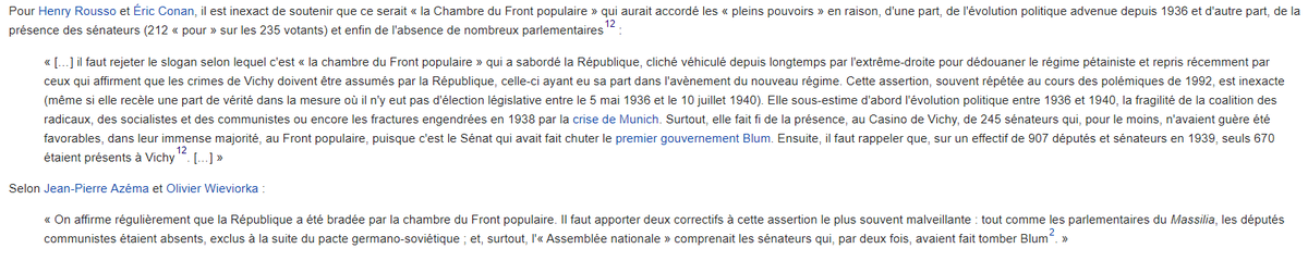 Bref, je vais pas faire le décompte des voix, simplement citer des experts de la période :