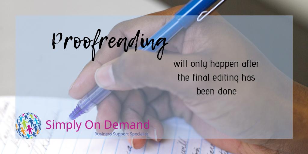 After the final editing has been done, proofreading happens. A step not to be skipped!
#IcanHelp #SimplyOnDemand #VirtualAssistant #RemoteAssistant #BusinessSupport #RemotePA #RemoteAdmin #ProofReading #FinalStep
