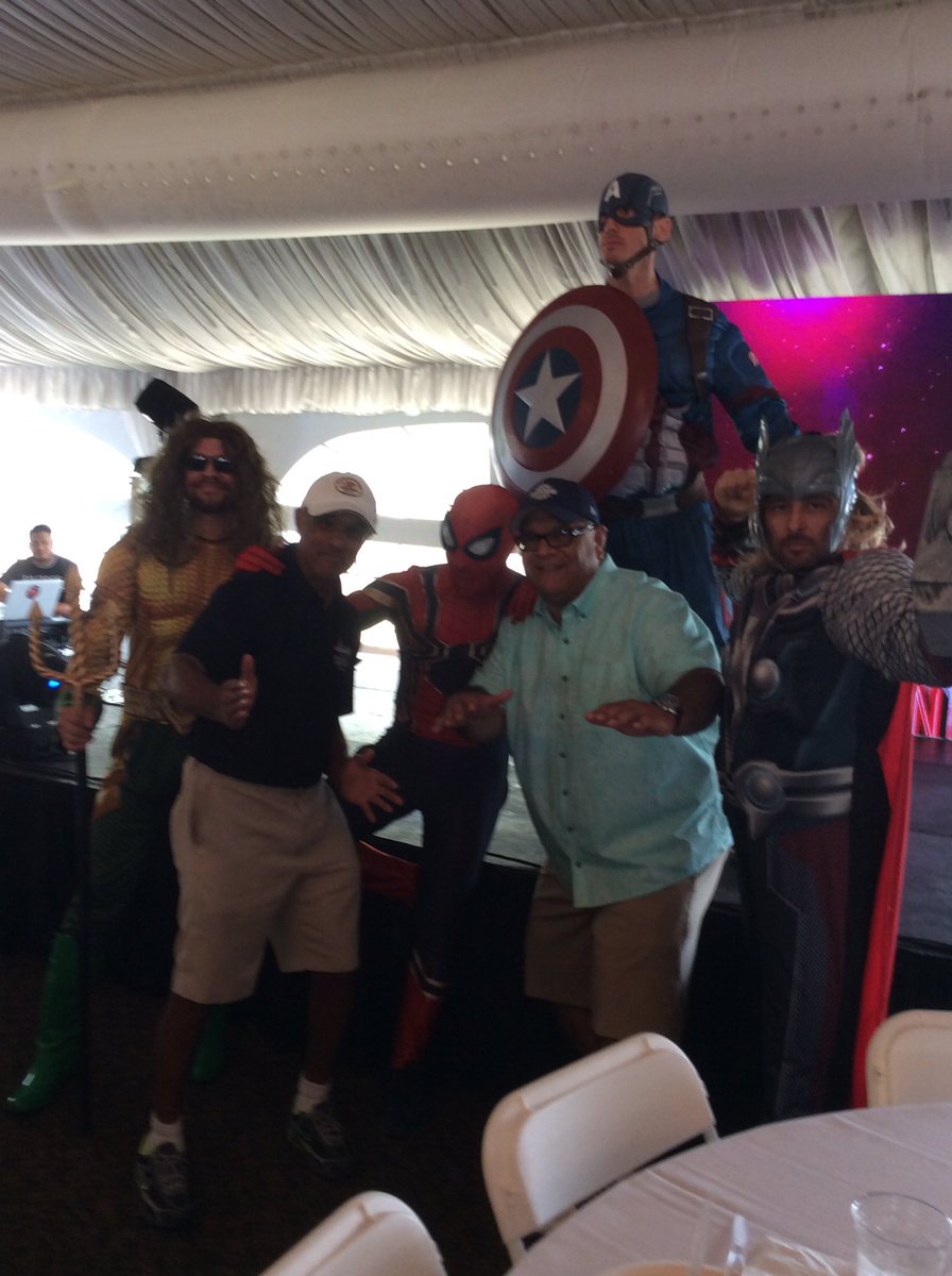 sa5137's tweet photo. It’s the invasion of the Super Hero’s at Senator Sandoval’s Golf Outing. https://t.co/ws9T2vtFAD