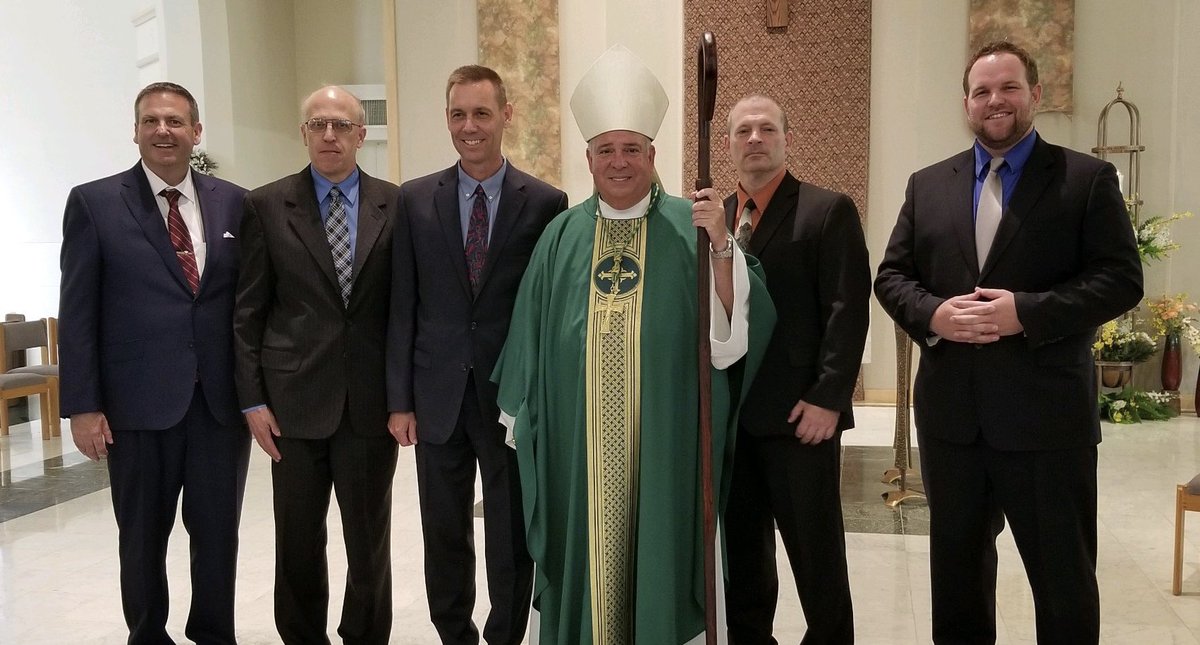 ArchbishopPerez's tweet photo. During evening Mass at the Center for Pastoral Leadership, I was blessed to admit five men to candidacy for the diaconate. May God be with them as the begin their years of formation. https://t.co/axBhg13QlW