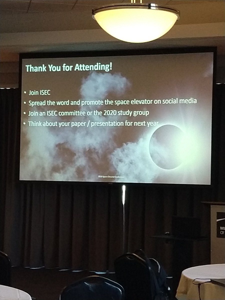 dgleeson1721's tweet photo. #isec2019 #spaceElevator
Conference concluded. Great time. Great team. Building the future! https://t.co/texiUVdLR5